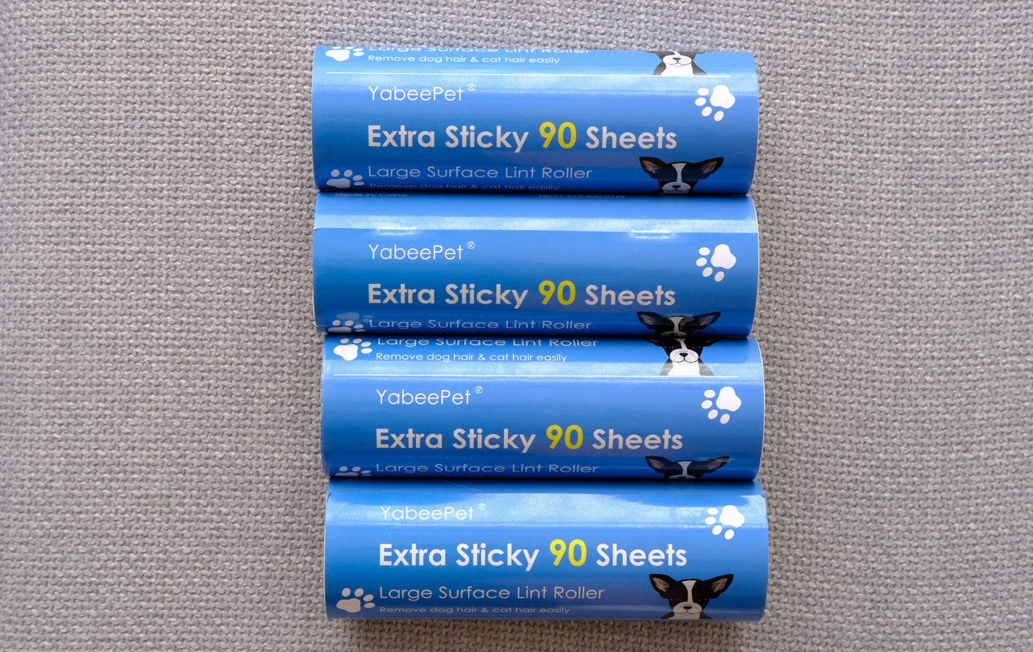 4-Pack Lint Roller Refills - 6.3 inch Width, 90 Sheets per Roll (360 Sheets Total)